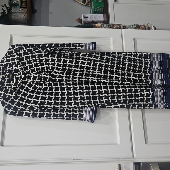 Laundry by Shelli Segal Black White Geometric Dress Sz 6 - Picture 7 of 7